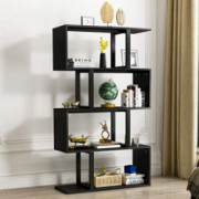 YITAHOME 5-Tier Bookshelf, S-Shaped Z-Shelf Bookshelves and Bookcase, Modern Freestanding Multifunctional Decorative Storage 