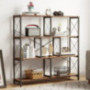 YITAHOME 4 Tier Bookshelf, Industrial Cube Bookcase and Bookshelves, Display Open Storage Bookcases Freestanding Decorative O