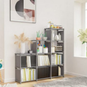 Jukert DIY Adjustable Bookcase, 9 Cube Storage Book case, Kids Bookshelf Bookshelves, Toy Organization Organizer Shelf Home F