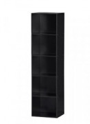 Hodedah Import 5 Shelf Bookcase, Black