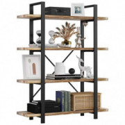 IRONCK Bookshelf and Bookcase 4-Tier, 130lbs/shelf Load Capacity, Industrial Bookshelves Storage Display Shelves, Home Office