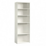 Sauder Beginnings 5-Shelf Bookcase, Soft White finish