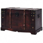 vidaXL Vintage Treasure Chest Wood Storage Trunk Organizer Box Side Stand