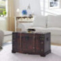 Canditree Storage Trunk Wood, Antique Large Treasure Chest, Storage Furniture for Bedroom Living Room Brown 26"x15"x15.7"