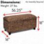 BIRDROCK HOME Storage Ottoman Bench - Bed Storage Trunk - Espresso Bench - Chest - Safety Hinges  Brown Wash 