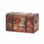 Household Essentials 9245-1 Medium Decorative Home Storage Trunk - Luggage Style - Coffee Shop Design