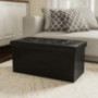 Home-Complete Storage Ottoman-Faux Leather Rectangular Bench with Lid-Space Saving Furniture for Blankets, Shoes, Toys and Mo