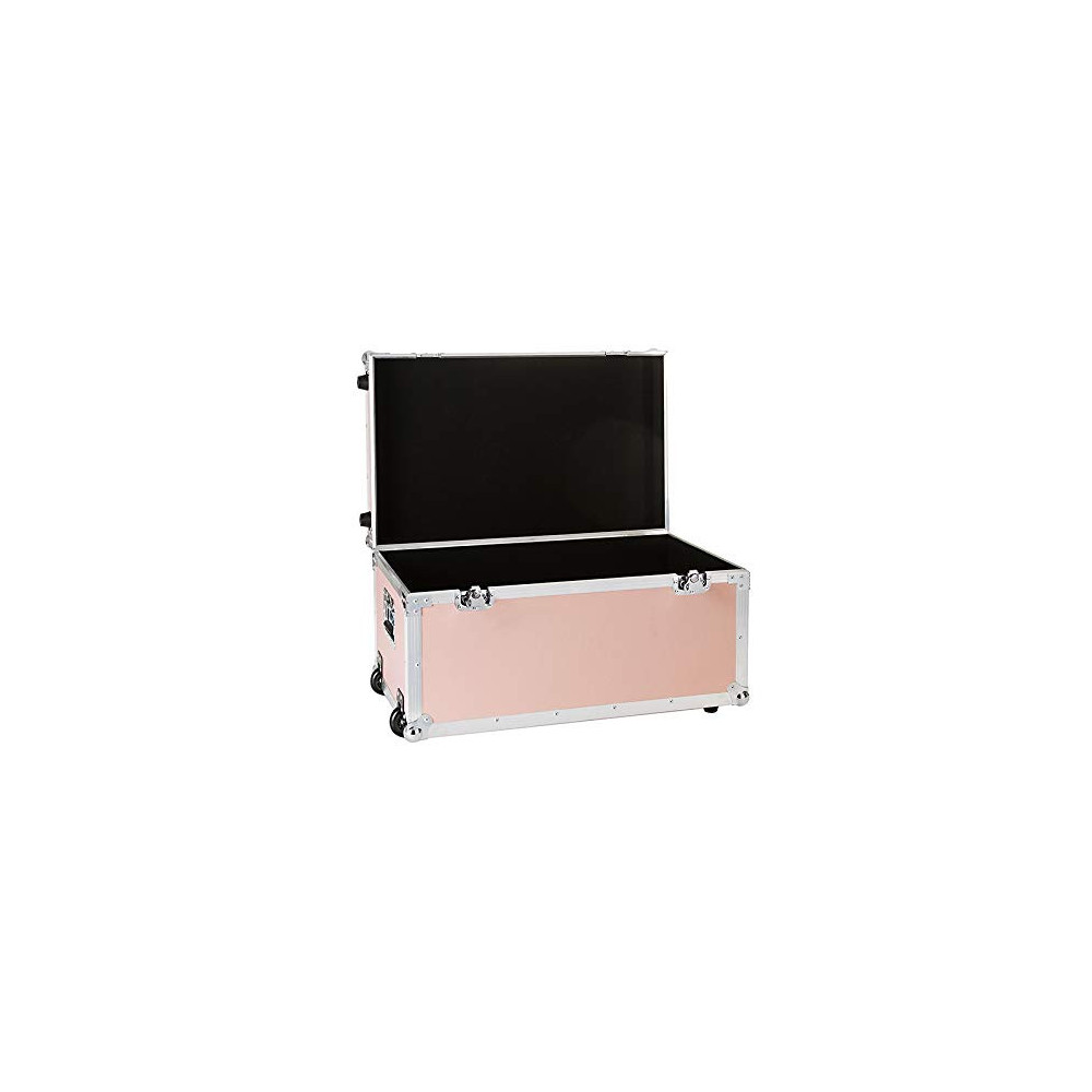 DormCo VIN Armored Trunk - Rose Quartz Storage With Locking Clasps & Wheels