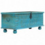 vidaXL Solid Mango Wood Storage Chest Vintage Treasure Box Trunk Home Living Room Bedroom Organizer Blue 39.4"