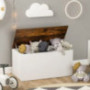 Costzon Kids Toy Box Storage Chest, Wooden Children Storage Bench Ottoman Trunk w/ Flip-top Lid, 35.5” Wide Toddler Cabinet O