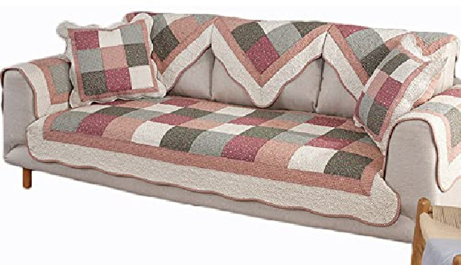 Washable Armchair Slipcovers Blanket/Furniture Sofa Cotton Linedupholstered Lounge Setteefor Dogs, Kids, Pets Pink Pillowcase