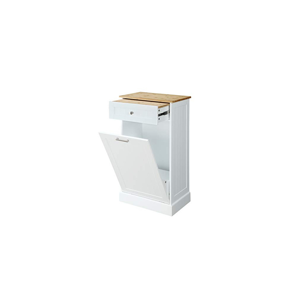Northwood Calliger Tilt Out Trash Bin Cabinet or Tilt Out Laundry Hamper - Wooden Cabinet Trash Can to Hide Trash, add Counte