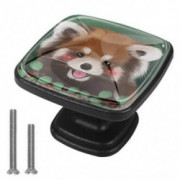 Lenergy Drawer Knobs Cute Pet Animal Panda Furniture Knobs Glass Drawer Pull Knob Cabinet Kitchen Handle Kids Bedroom Cabinet