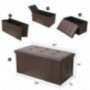 iRonrain 30" Collapsible Folding Faux Leather Ottomans Storage Bench Seat Chest Footstool Footrest Bends for Living Room Bedr