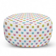 Ambesonne Cat Ottoman Pouf, Colorful Pattern of Faces Boys Girls Design Domestic Pets Meow, Decorative Soft Foot Rest with Re
