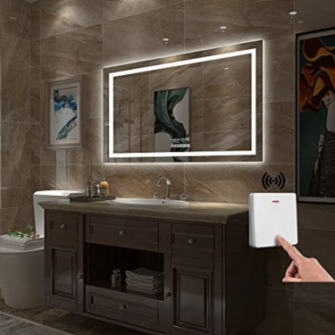 Gesipor 60"x36" Bathroom LED Mirror with Bluetooth Speaker Wall Switch - Lighted Vanity Mirrors for Bathroom Wall Mounted Bac