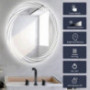 LED Bathroom Vanity Mirror for Wall - 32” x 32” Round Stylish Smart Memory LED Bathroom Mirror, Anti-Fog Touch Switch Smart M