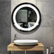 LED Round Bathroom Vanity Mirror with Motion Sensor, Gmhehly 18 Inch Circle Frame Wall Mirror with Anti-Fog ,High Lume and Br