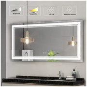 Keonjinn 60 x 28 Inch LED Mirror Bathroom Mirrors with Lights, Adjustable White/Warm/Natural Lights High Lumen 8070LM, Anti-F