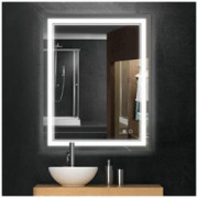 Keonjinn 36 x 28 Inch LED Mirror Bathroom Vanity Mirror, Wall Mounted Anti-Fog Dimmable Lights Makeup Mirror with Touch Switc