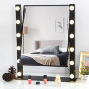 LEISHE Large Vanity Mirror with Lights Rotated Hollywood Mirror with 12 Dimmable LED Bulbs 3 Color Lighting Modes Touch Contr