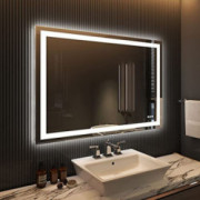 Amorho LED Lighted Bathroom Mirror 48x36, Large Shatter- Proof Vanity Mirrors for Wall, Dimmable, Anti-Fog  Backlit + Front-L