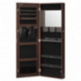 SONGMICS Lockable Jewelry Cabinet Armoire, Wall-Mounted Storage Organizer with Full-Length Frameless Mirror, 14.8 x 3.8 x 42.