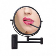 Wall-Mounted Makeup Mirror, 10X Magnification, 8-inch Double-Sided Rotation, extendable Rotation, Nickel-Plated Matte Black F