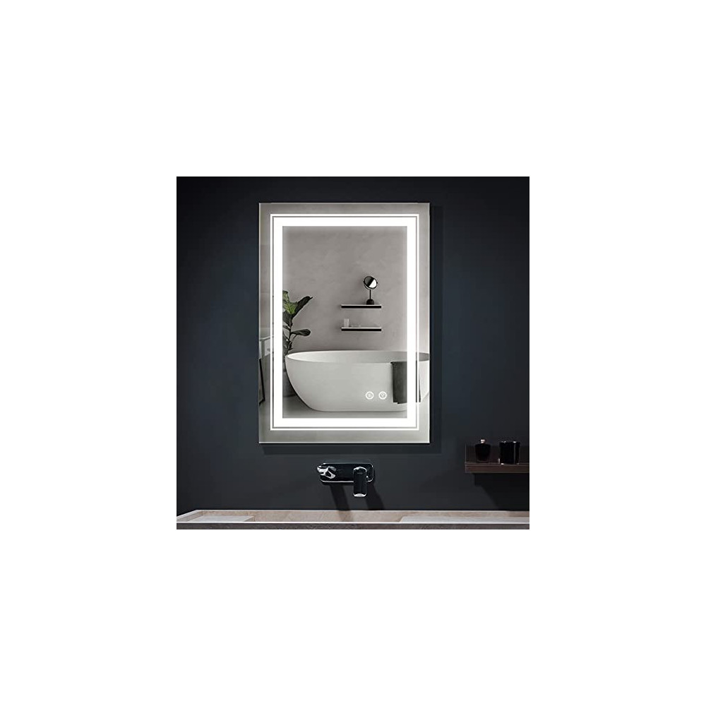 FRALIMK Bathroom Mirror 20" x 28" Wall Mounted Vanity Mirror Dimmable Led Makeup Mirror with High Lumen Anti-Fog Bathroom Van