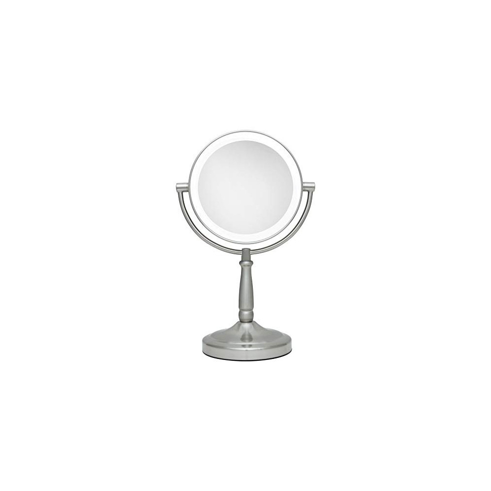 Zadro 10X/1X Magnification Dual-Sided Vanity Mirror, Satin Nickel
