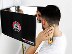 The 360° Mirror - 3 Way Mirror for Self Hair Cutting with Height Adjustable Telescoping Hooks