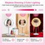 Rechargeable Lighted Makeup Vanity Mirror, 8 Inch Double Sided Light Up Mirror with 3 Colors Lighting 10X Magnification, Touc