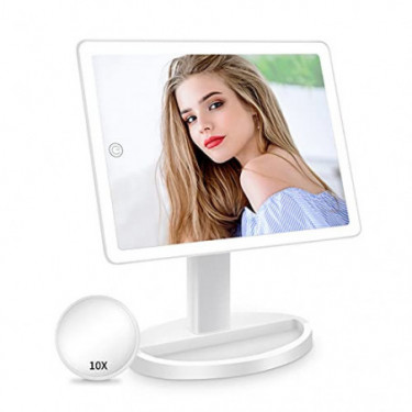 Large Lighted Vanity Makeup Mirror with Light  X-Large Model - 3 Color Lighting Light Up Mirror with 88 LED, 360° Rotation To