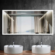 Dimmable 84x40 in LED Bathroom Mirror, Antifog Wall Mounted Lighted Vanity Makeup Mirror with Touch Button, Vertical & Horizo