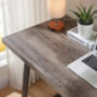 BON AUGURE Rustic Wood Computer Desk, Modern Home Office Desks, Wood and Metal Study Writing Desk Table  55 Inch, Grey Oak 
