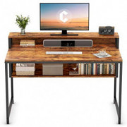 Cubiker Computer Home Office Desk, 47" Small Desk Table with Storage Shelf and Bookshelf, Study Writing Table Modern Simple S
