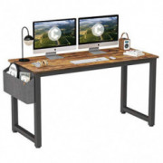 Cubiker Computer Desk 55" Modern Sturdy Office Desk Large Writing Study Table for Home Office with Extra Strong Legs, Rustic