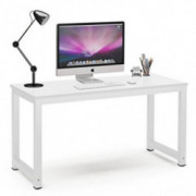 Tribesigns Computer Desk, 55 inch Large Office Desk Computer Table Study Writing Desk for Home Office, White + White Leg