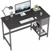 Cubiker Computer Home Office Desk with Drawers, 47 Inch Small Desk Study Writing Table, Modern Simple PC Desk, Black