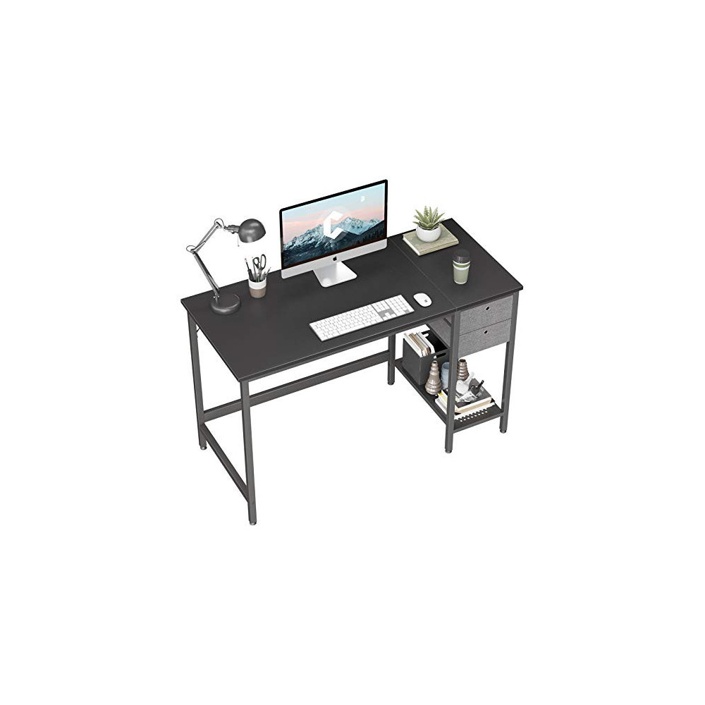 Cubiker Computer Home Office Desk with Drawers, 47 Inch Small Desk Study Writing Table, Modern Simple PC Desk, Black