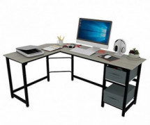 SZXKT Computer Desk ，Corner Desk，Home Office Desk with Drawers L Shaped Computer Table Sturdy Gaming Writing Studio Craft Des
