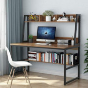 Tribesigns Computer Desk with Hutch, 47 Inches Home Office Desk with Space Saving Design with Bookshelf for Small Spaces  Dar
