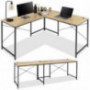 Best Choice Products 94.5in Modular L-Shaped Desk, Corner Computer Workstation, Long 2-Person Study Table for Home, Office w/