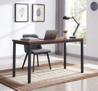 VINEXT Computer Desk 47, Industrial Home Office Desks, Study and Work Desk, PC Laptop Table, Dining Table, Black Metal Fram