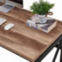 BON AUGURE Industrial Home Office Desks, Rustic Wood Computer Desk, Farmhouse Sturdy Metal Writing Desk  60 Inch, Vintage Oak