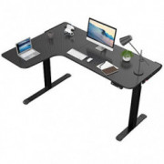 DESIGNA L Shaped Electric Standing Desk, 61inches Height Adjustable Corner Home Office Desk, Modern Workstation with Free Lar