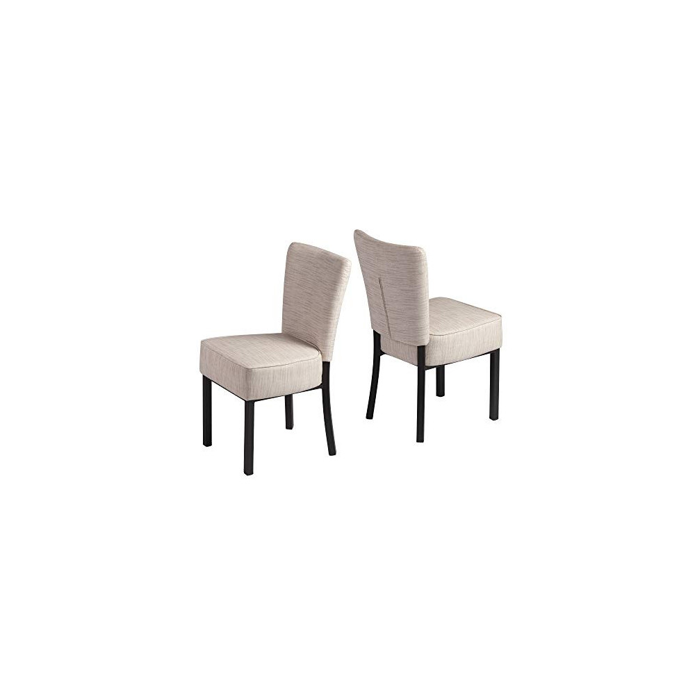 LUCKYERMORE Upholstered Dining Chairs Set of 2 PU Leather Modern Dining Room Chairs for Home Kitchen Living Room Bedroom, Vin