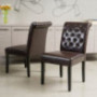Christopher Knight Home Palermo Leather Tufted Dining Chairs, 2-Pcs Set, Brown