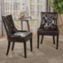 Christopher Knight Home Hayden Tufted Brown Leather Dining Chairs, 2-Pcs Set, Brown